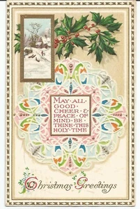 Christmas Cheer & Peace Poem Posted 1911 Vintage Postcard - Picture 1 of 2