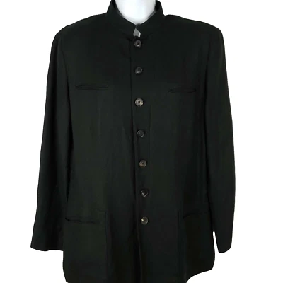 Chaqueta Blazer Ralph Lauren Etiqueta Negra Mujer Talla 14 Negro Cuello Mandarín Foto 1 de 4