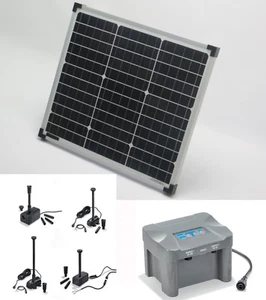 Pompa solare a batteria 30 W pompa solare per laghetto pompa sommersa pompa per laghetto da giardino LED - Foto 1 di 37