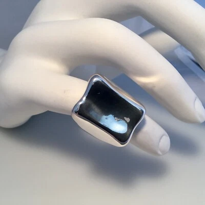 ANILLO RECTANGULAR SIMON SEBBAG PLATA ESTERLINA SANGRÍA TALLA 7 Foto 1 de 4