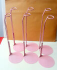 Barbie Doll Stands set of 6 Pink Metal and for other Fashion Dolls by Kaiser