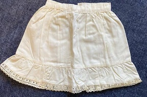 Antique White Cotton Doll Half Slip for Antique, Vintage or Early Doll - Picture 1 of 4