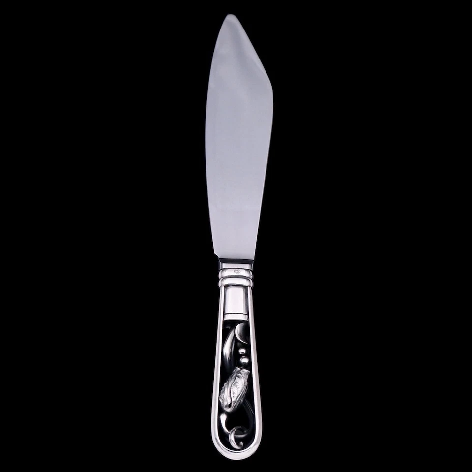 Georg Jensen. Cuchillo para pastel de plata 196 - flor / magnolia. Foto 1 de 1