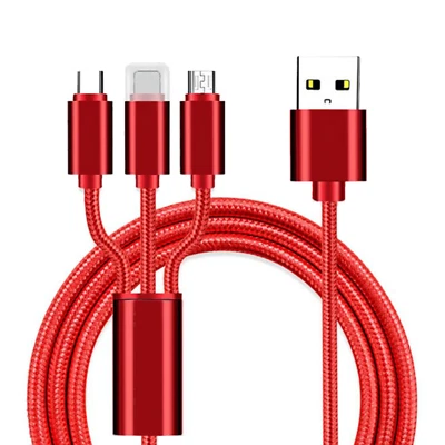 Multi Charging Cable, USB C Cable/iOS/Micro USB Fast Charger 3 in 1 Cord Connect - Image 1 of 4