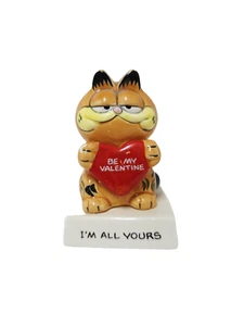 Figurina ceramica Garfield 1981 vintage "Sii il mio San Valentino" cuore sono tutto tuo 3" - Foto 1 di 9