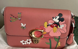 Disney X 100 yrs Coach Studio Shoulder Bag  Mickey Mouse w/ Flowers NWT Sold Out