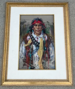 Ted Robertson (1942-1999) " Native American" Original Pastel Painting on Paper. - Picture 1 of 14