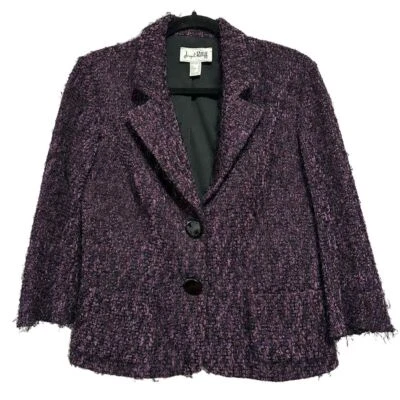 Joseph Ribkoff Boucle Blazer Jacket Purple Career Wear Two Button Size 14 - Image 1 of 4