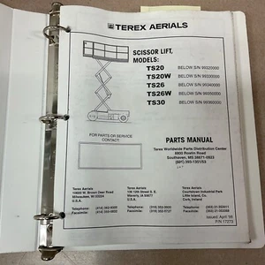 Terex TS20/W TS26/W TS30 PARTS MANUAL BOOK CATALOG LIST SCISSOR LIFT pn 17273 - Picture 1 of 4