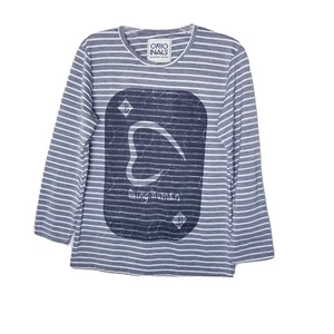 Camisa Original Marca Auténtica Mujer Talla Grande Gris Blanco Rayas Ser Humano - Imagen 1 de 11