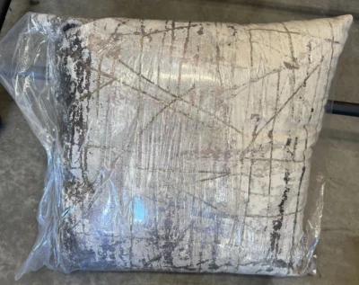 Oversize Abstract Square Throw Pillow Silver/Gray - Rizzy Home 20x20 - Image 1 of 2