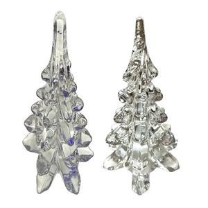 THE TOSCANY COLLECTION Vntg Clear Crystal Christmas Tree (set of 2) 24 Lead - Picture 1 of 6