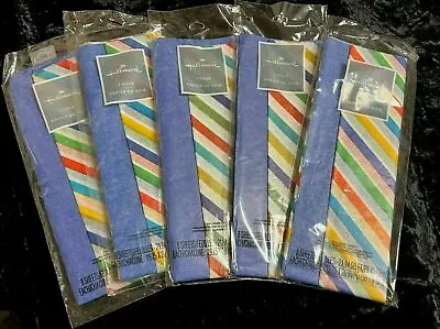 lot of 5 packages Hallmark tissue paper blue colorful stripes - Image 1 of 3
