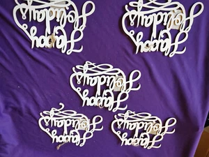 Wood Laser Cut "Happy Holidays" Wood Laser Cut Craft Supply - Picture 1 of 5