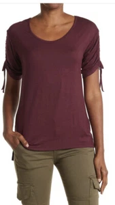 14th & Union Cinched Sleeve burgundy top NWOT xl - Picture 1 of 3