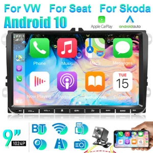 For VW Volkswagen Jetta Passat 9" Android 10 Car Stereo Radio GPS Apple Carplay - Picture 1 of 12