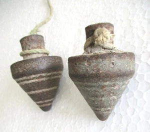 VINTAGE / ANTIQUE PLUMB BOB PAIR - Picture 1 of 7