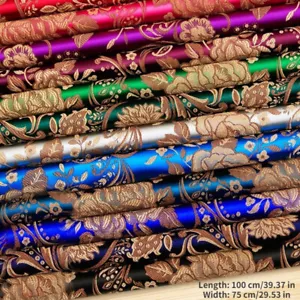 Peony Jacquard Brocade Fabric Damask Silk Upholstery Furnishing By Metre - Picture 1 of 20