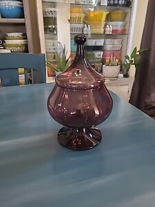 Vintage Empoli Amethyst Circus Tent Apothecary Candy Dish