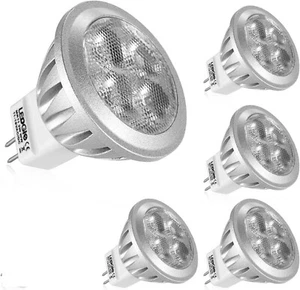 LEDGLE 5-PK LED MR11 GU4 3-Watt Bulbs (Warm White/3000K) 12V/DC 2-PIn Base NEW - Picture 1 of 4