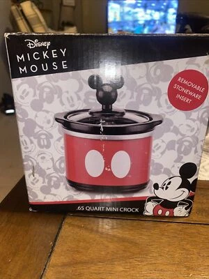 NEW Disney Mickey Mouse .65 Quart Mini Crock Pot Slow Cooker Removable Stoneware - Image 1 of 4