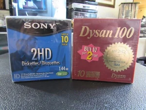 Lot of 2 Boxes Vtg Sony Dyson 2HD 3.5 Floppy Disks 1.44 MB Formatted NOS Sealed - Picture 1 of 2