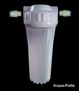 Contenitore x Filtro da 10" Depuratore Acqua + Raccordi x Tubo da 1/4" o 6 mm - Foto 1 di 1