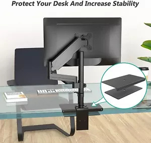 Neue, schwarze Metall Monitorhalterung Verstärkungsplatte für Glas & zerbrechliche Schreibtische - Bild 1 von 8