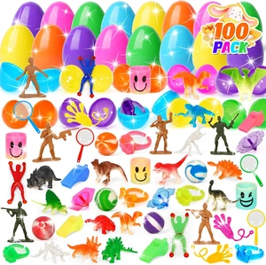 100 Pack Prefilled Easter Eggs with Toys, Plastic Easter Eggs Filled Toys for Ea - Picture 1 of 8
