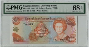 PMG 68 British Cayman Islands 1996 Banknote 100 Dollars P-20 - Picture 1 of 2