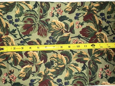 BTHY PANSY PARK  Thimbleberries Green Gold Leaves RJR Fabrics Floral Cotton - Image 1 of 2