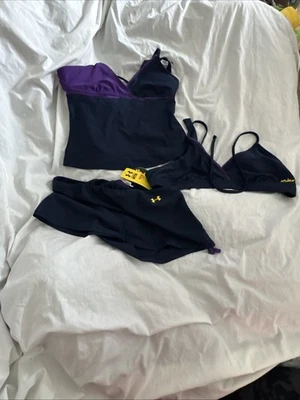 Conjunto de bikini Under Armour de 3 piezas con camisa para mujer talla mediana púrpura traje de baño Foto 1 de 4