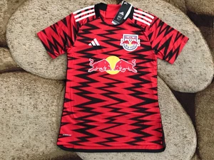Adidas New York Red Bulls Soccer Jersey Womens Size Small Red Black NWT $100.00 - Picture 1 of 6