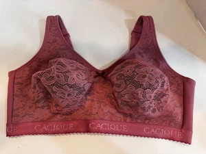 NEW Lane Bryant Cacique Unlined No-Wire Bra 42DDD Mauve Lace - Picture 1 of 5