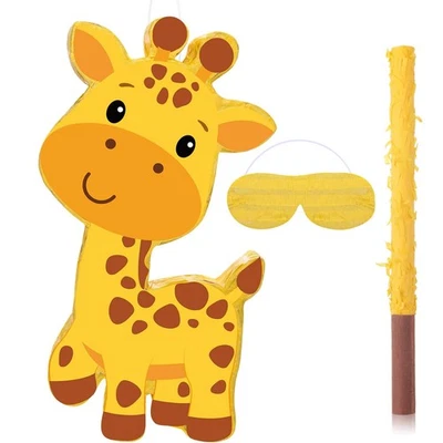 Giraffe Piñata Safari Piñata with Blindfold and Bat Giraffe Party Supplies Sa... - Image 1 of 4