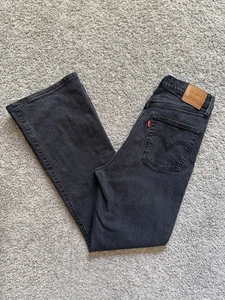 Levi’s Womens RIBCAGE BOOT Size 29 Button Fly BIG E Leather Patch - Picture 1 of 13