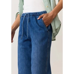 Marine Layer Damen L The Drawstring Denim Hose Medium Wash Eingrifftaschen - Bild 1 von 11