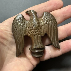 "Antiguo herrajes de latón American Bald Eagle bandera poste acabado lámpara superior 3""" - Imagen 1 de 4
