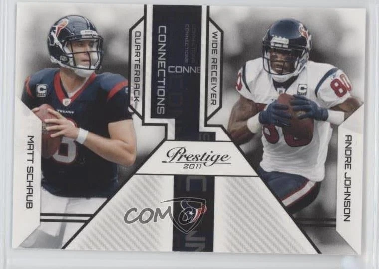 2011 Panini Prestige Connections Andre Johnson Matt Schaub #12 HOF - Image 1 of 2
