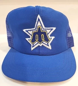 VTG Seattle Mariners Hat Rare Mesh Snapback Trucker Cap - Picture 1 of 5