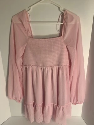 Charlotte Russ Pink Shear Dress Size Large - Image 1 of 4
