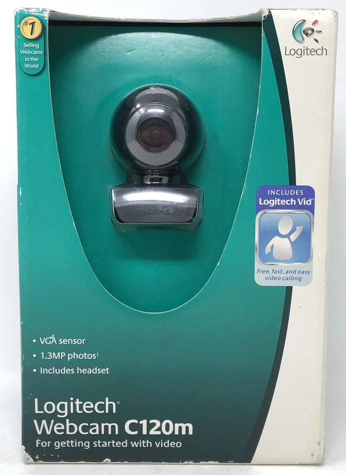 Logitech C120 Webcam USB Windows 10/8/7/Vista 1.3MP Video Calling Capture Skype - Image 1 of 4