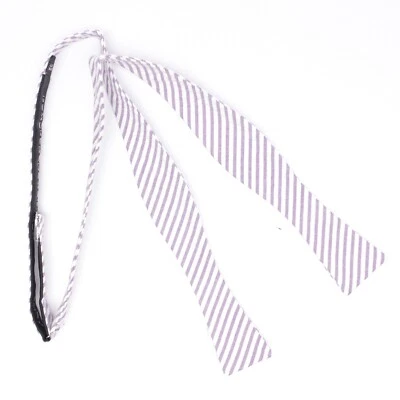 Pajarita Gladson Para Hombres Seersucker Lavanda Púrpura Blanco Rayas Algodón Italia Foto 1 de 3