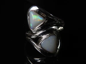 Anillo de ópalo australiano multi piedra de fuego 925 joyería ajustable - Imagen 1 de 14