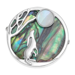 Moon Gazing Hare Brooch with Natural, Sustainably Sourced, Paua Shell. Inc. Box - Picture 1 of 2