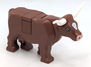 Lego Cow Animal Minifigure White Spots & Long Horns from Set 60052 Cargo Train - Picture 1 of 6