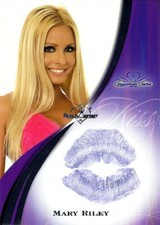 2008 Benchwarmer Signature Series MARY RILEY Authentic KISS Card BLUE Lip Prints