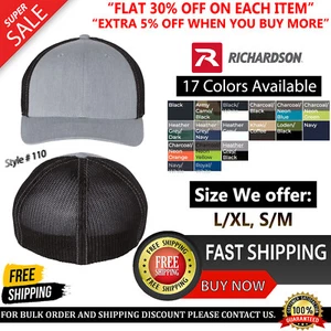 Richardson Comfort stretch Baseball Cap Fitted Trucker With R-Flex Cap - 110 - Picture 1 of 28
