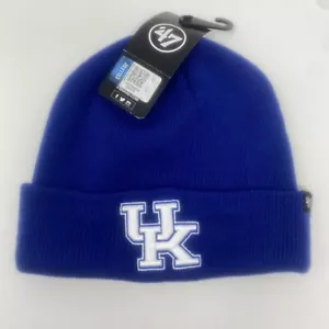 ‘47 Brand Kentucky Wildcats UK Mens Cuff Beanie Winter Hat Cap Toboggan Blue NEW - Picture 1 of 4