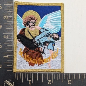 St. Michael Police Protector Patch Angel Carrying Officer Embroidered Badge - Picture 1 of 2